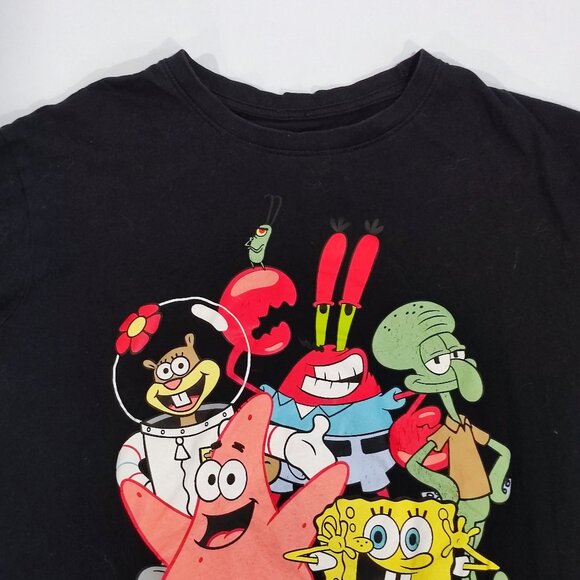 SpongeBob Squarepants T-shirt black graphic design men's size XS - Picture 2 of 8
